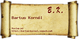 Bartus Kornél névjegykártya
