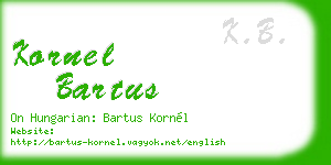 kornel bartus business card